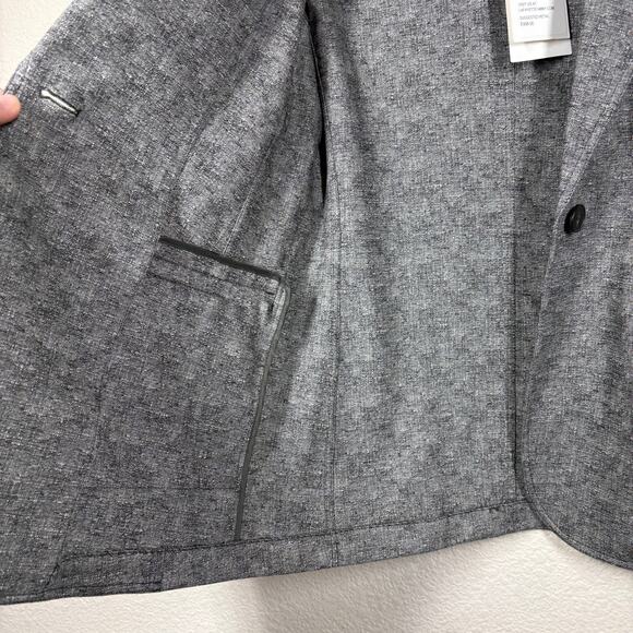 Lafayette 148 Womens 2 Single Breasted Blazer Jacket Black Gray Wool Blend - Picture 7 of 13